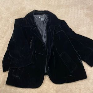 Faux black velvet jacket. Size medium